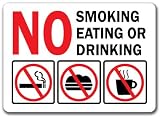 No Smoking Eating or Drinking Sign with Graphic - 10 x 14 OSHA Safety Sign