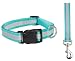 Kitchen & Housewares : 26 INCH - BLUE - Reflective Stripe Safety Dog COLLAR & LEAD SET