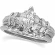 14K White Gold Diamond Wedding Set - 1.30 Ct.