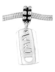 Sterling Silver WWJD Dangle Bead Charm