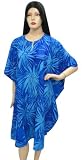 Decent Blue Self Print Kaftan Plus Size Lounging Tunic Cover Up XMas Christmas Gift