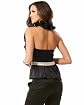 bebe Ruffle & Rosette Bloom Halter Top
