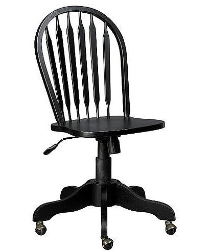 Carolina Cottage Antique Black Desk Chair with Casters