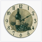 Wood Wine Theme Wall Clock - Style 34270