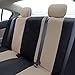 FH Group Car Seat Cover Striking Striped Front Pair Set Car Seat Covers Airbag Compatible, Beige and Black with Gift Universal Fit Interior Accessories for Cars Trucks and SUVs
