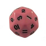 30 Sided Pink Dice Polyhedral in Black Suedine Pouch