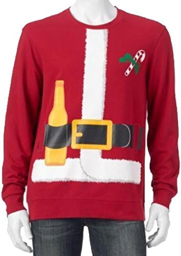 Holiday Fun Fleece Mens Big &amp; Tall Novelty Sweatshirts (4XB, Jester Red Santa Suit)