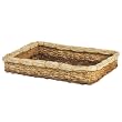 Set of 2 Decorative Rectangular Bleached Rattan and Twig Trim Basket Trays