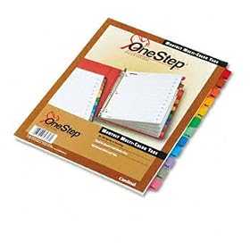 Traditional OneStep Index System, 12 Tab, Jan-Dec, Letter, Assorted, 12/Set