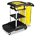 Rubbermaid Housekeeping Service Cart with Two Caddies, Black, 49.75" Length, 21.75" Width, 38.38" Height, Black