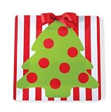 Mud Pie Home For The Holidays 14-Inch Square Melamine Tray with Christmas Tree Decoration and Bow