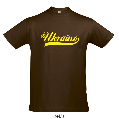 T-Shirt Ukraine Oldschool LÄNDERSHIRT EM / WM FAN Trikot S-XXL , Earth – gelb , M