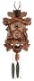 River City Clocks 19-16Q Hunter'S Cuckoo Clock with Hand-Carved Oak Leaves, Bunny, Bird, And Crossed Rifles, And Buck, 16-Inch Tall