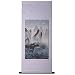 Handmade Asian Wall Art Scroll Painting On Textured White Brocade - Mountain Lake Cottage
