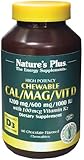 Cal Mag Vit D3 with Vit K2 Chocolate Nature's Plus 60 Chewable