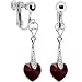 Austrian Crystal Heart January Birthstone Clip Earrings