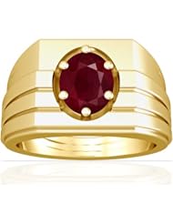 14K Yellow Gold Oval Cut Ruby Solitaire Ring
