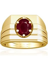 18K Yellow Gold Oval Cut Ruby Solitaire Ring