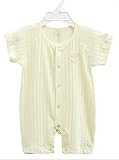 CHOUeTTe ベビー服 ロンパース 新生児～2歳まで 前開き 半袖 肌着 綿100% シンプル 無地 出産祝い 誕生日プレゼントにもどうぞ 色サイズ多数 オリジナルタオル付き (イエロー73#身長