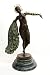 Bronze Erte Diva Inspired Sculpture Art Deco Peacock Dancer Statue