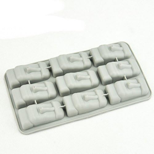ULATREE New Easter Island Moai Stone Statues Pattern Ice Tray Pudding Jelly Mold