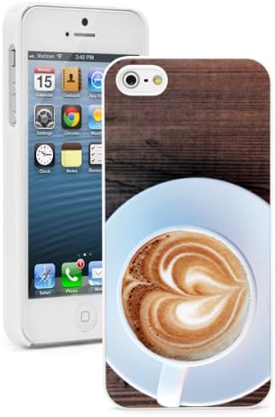 Apple iPhone 5c White 5CW210 Hard Back Case Cover Color Cup of Coffee Cappucino Heart Foam