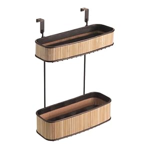 InterDesign Formbu Over Cabinet X3 Basket, Bamboo/Bronze