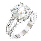 Image of Britney Spears CZ Diamond Silver Bridal Engagement Ring