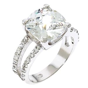 Britney Spears CZ Diamond Silver Bridal Engagement Ring
