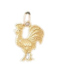 Dazzlers Solid 14k Gold Rooster Charm Pendant Available in three colors from jewelsberry (weights: 0.7 grams only)