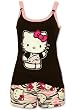 Hello Kitty Totally Wild Black Cami and Fleece Short Set