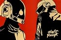 Daft Punk Red Background Music Poster Print - 24x36