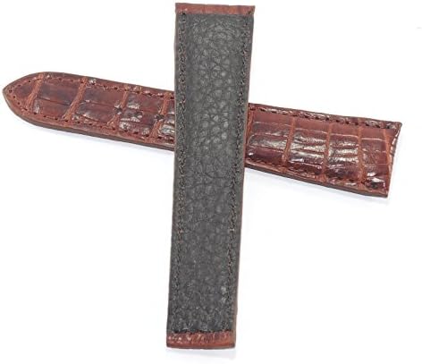 100% Genuine Exotic Leather Strap Band Deployment for 22mm Omega Seamaster Brown #01