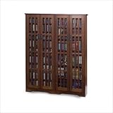 Leslie Dame Double CD,DVD Wall Rack Media Storage in Walnut