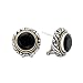 925 Silver & Round Faceted Onyx Earrings with 18k Gold Accents