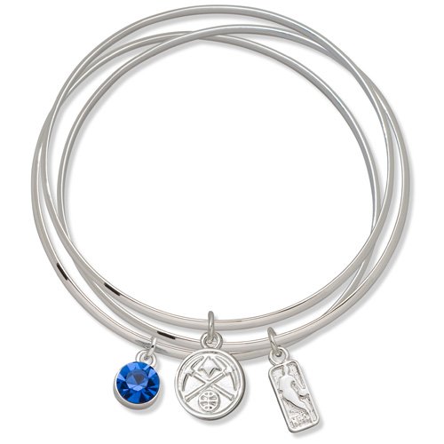 Logo Art Denver Nuggets Ladies Spirit Crystal Bangle Bracelet Set