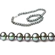 Single Strand 18 Inch 7.0-8.0mm Black Semi-Round Freshwater Cultured Pearl Necklace