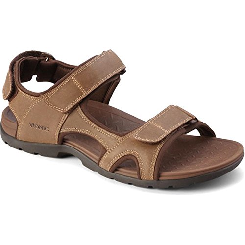 Vionic Gerrit - Mens Adjustable Sandal Brown - 10