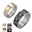 Stainless Steel Ring with Tribal Carve and Single CZ Gem