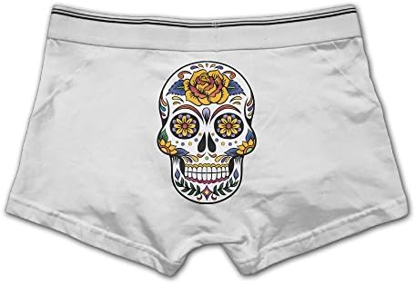 Predatorda Sugar Skull Blooming Flower Men's Boxer Brief