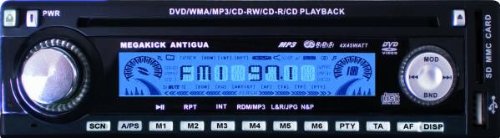 Autoradio MegaKick Antigua, CD/MP3/DVD 180W, blaues LCD, RDS, USB, SD Card-Slot