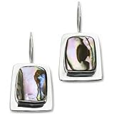 Bridge Jewelry Sterling Silver Abalone Drop Earrings - Silver
