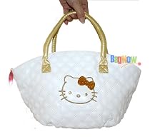 Hello Kitty Hand Bag With Gold Trimming and Pink LED Keyring