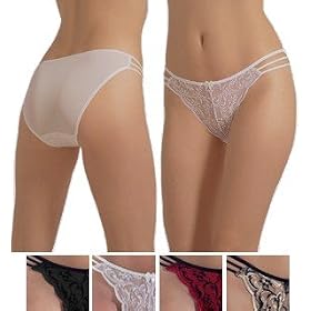 Soft Embroidered Lace Bikini w/ Cotton Lined Crotch