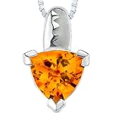 2.25 cts Trillion Cut Citrine Pendant in Sterling Silver