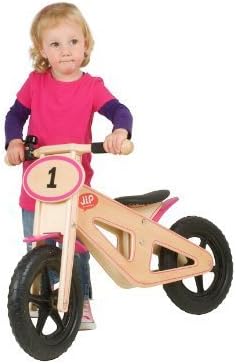 J.I.P My First Cross Wooden Bike, Black with Pink by J.I.P.