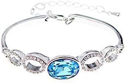 AngelBliss Female Hollow Out Austrial Crystal Simlpe Circle Jewelry Charm Design Bracelets Christmas Gift(Blue)