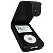 igadgitz echtes Leder Tasche Schutzh�lle Etui Case H�lle aufklappbar in Schwarz f�r Apple iPod Classic 80gb, 120gb & 160gb + abnnehmbare G�rtelbefestigung + Display Schutzfolie