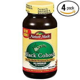 Nature Made Black Cohosh Extra-Count Bottles Tablets, 40 mg, 50-Count Bottles (Pack of 4)
