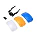 3 Color Pop-up Flash Diffuser Lumiquest Cover For DSLR Camera Canon EOS 10D, 20D, 20Da, 30D, 40D, 50D, 300D, 350D, 400D, 450D, 500D, 550D, 1000D, 5D, 5DII, 7D, 1Ds, D30, D60, Digital Rebel, Digital Rebel XT, Digital Rebel XTi, Canon Powershot Pro1 Nikon D100, D200, D300, D300s D700, D3, D3s, D3x, D40, D40x, D50, D60, D70, D70s, D80, D90, D5000, D3000, P80 Fuji film S1 Pro, S2 Pro, S20 Pro, S3 Pro, S5 Pro, S602Z, S7000Z, S9000, S9000Z, S9100, Fujifilm IS-1, S6000fd Finepix 6900 Zoom Olympus E-400, E-410, E-420, E-450, E-500, E-510, E-520, E-620 Panasonic Lumix DMC-FZ50 Pentax K10D, K100D Super, D110D, *ist HP Photosmart C912 Leica V-LUX 1, etc